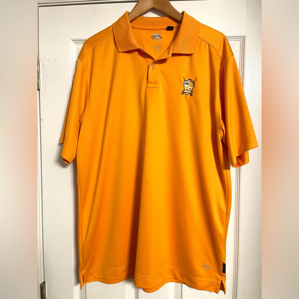 Callaway Orange Men's Golf Polo with Embroidered Elyria Country Club Crest XXL